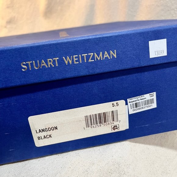 Stuart Weitzman Langdon Over The Knee Boots Sz 5.5 Black Leather Suede NWT - Picture 6 of 7